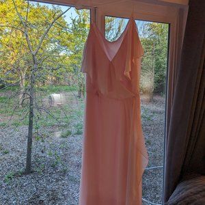 Amsale Nouvelle Drew Pink Chiffon Bridesmaid Dress - XL